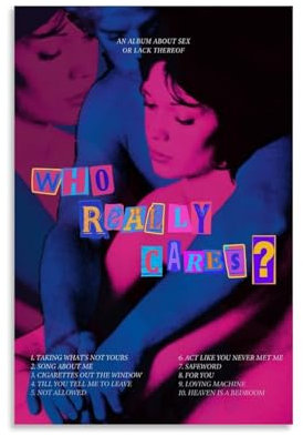 Ockxin Tv Girl Poster Who Really Cares Music Album Minimalist Cover Music Posters for Room Aesthetic Canvas Wall Art Bedroom Decor12x18inch(30x45cm)