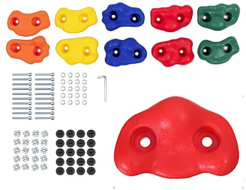 RATSTONE Prese Arrampicata,20 PCS Parete Arrampicata Bambini,Set da Arrampicata per Esterni,Elevata capacità di Peso,Accessori Inclusi,Adatto a Bambini e Adulti per l'arrampicata Indoor e Outdoor