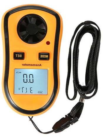 Digital Anemometer, Handheld Wind Speed Meter with LCD Backlight, Air Flow Velocity Meter for Measuring Wind Speed & Temperature before Drone Flying, Sailing, Windsurfing and Fishing
