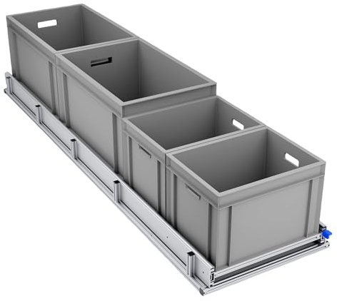Tinobu Sehr Langer 180cm Heckauszug für Camper, Auszugsystem für Euroboxen, Kastenwagen Heckgarage (Breite: 40cm)
