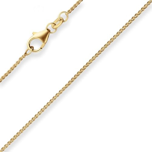 1,1mm Zopfkette Goldkette Collier Halskette aus 750 Gold Gelbgold 45cm