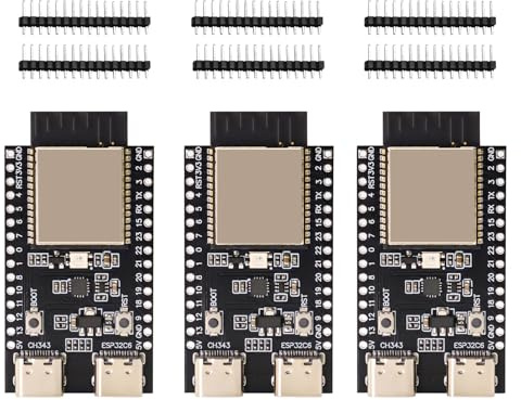 QIQIAZI ESP-C6 ESP-C6 Schede di sviluppo,ESP-C6 Modulo Supporto WiFi+Bluetooth 512KB 320KB ROM 4MB FLASH con Type-C Interfaccia,Compatibile con Arduino（3PCS)