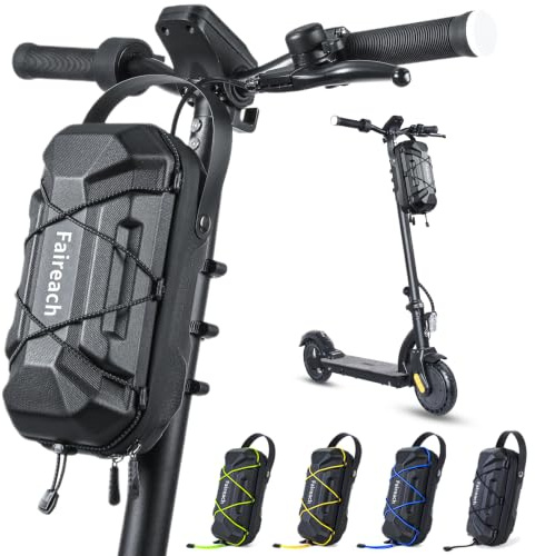 Faireach 3L E Scooter Case, Quick Release Handlebar Bag with Multicoloured Elastic Cord, Waterproof, Large Capacity for Segway, Ninebot, Xiaomi, Mijia