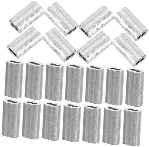 Cabilock 100 Terminales De Cable Tipo 8 Doble Orificio Abrazaderas De Aluminio Para Crimpado De Cables De Acero 1.0mm Kit De Herramientas Para Uso Industrial y Construcción