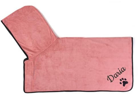 Asciugamani per cani personalizzati per asciugare i cani, adatti per cani di taglia piccola, media e grande, accappatoio per cani con nome ricamato personalizzato, asciugamano con cappuccio, forniture