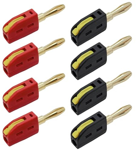 Cisyia 4mm Bananenstecker, 8 Stück Bananenstecker Lautsprecher, 32A Bananensteckers Lautsprecher Kabel Lautsprecherkabel Verbinder, Banana Plug für Boxen Endstufen Receiver Stereoanlagen