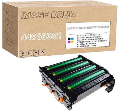 Tamburo Compatibile Per OKI 44968301 Tamburo Immagine, Grande Capacità Di Lavoro Per C301DN C321DN C331DN C332dn MC332DN MC352DN MC362DN MC363dn 1Pack