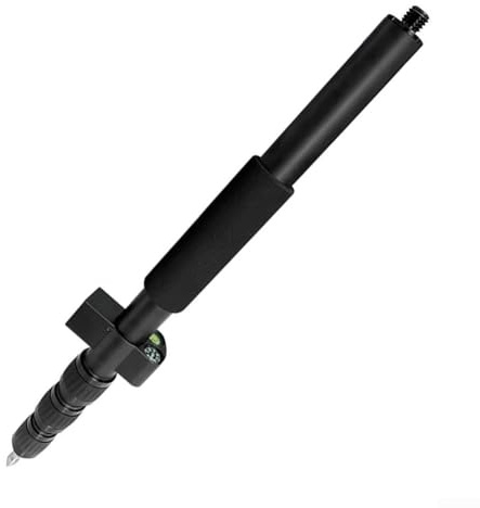Poteau GPS portable télescopique de 1,5 m réglable en hauteur de 0,8 à 1,5 m en alliage d'aluminium robuste avec double verrouillage et pointe en acier pour arpentage GNSS niveau bulle