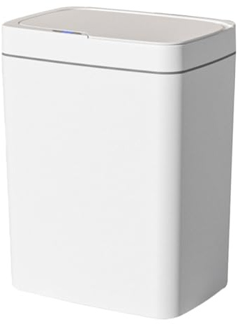 Automatisk Papperskorg med Smart Sensor 15/18L Smart Sensor Papperskorgen Sovrum Kök Sopbehållare Auto Motion Badrum Toalettsoptunna Beröringsfritt Skräp(Charge-white-gray-)