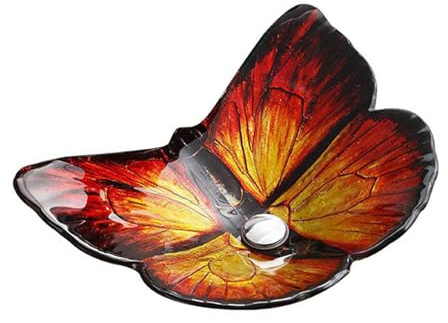 ZYCDP Aufsatzwaschbecken Glas Gehärtetem Glaswaschbecken 570 X 450 X 155 mm Ohne Hahnloch Rot