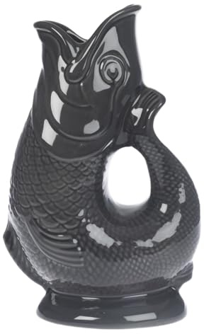 Iconic Gunmetal Glug Jug Large 28cm 1.4L | Gurgle Fish Jug and Fish Vase