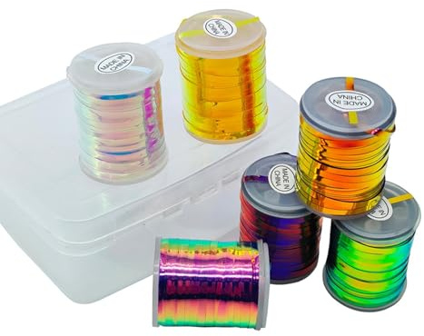 Lot de 6 bobines de fil de couleur multiple pour la fabrication de leurres de pêche à la mouche, accessoires de fil