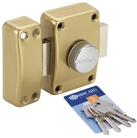 Verrou de sécurité pour porte à bouton et clé Bricard Cylindre Astral 42 mm 3 clés Avec contre plaque