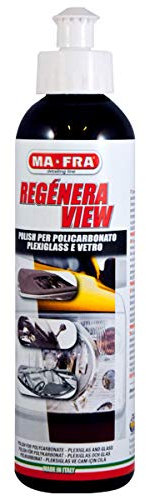 MAFRA, Regénera View, Polish per Policarbonato, Plexiglass e Vetri, Rinnova Fari Auto, Lunotti posteriori, Plastiche delle Capote, Attenua Macchie e Graffi Protegge la Superficie, Formato 250gr