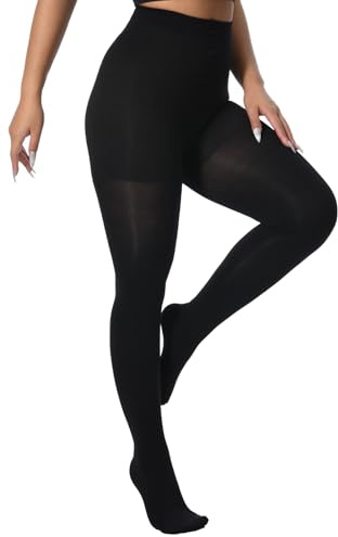 +MD Compression Pantyhose for Women,Closed Toe 15-20mmHg Graduated Compression Support Tights, High Waist Compression Stockings, Black Medium/Large