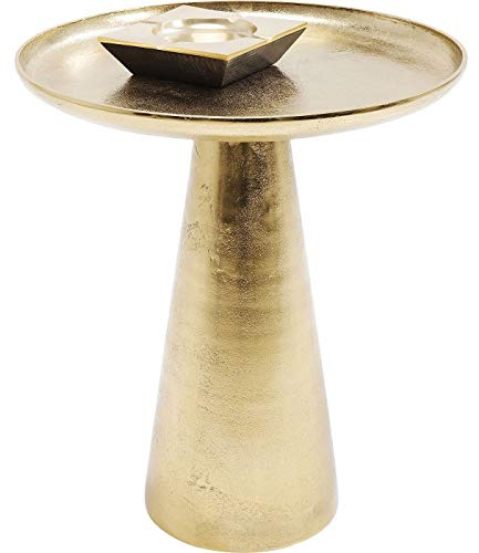 Kare Design Beistelltisch Plateau UNO, Gold, 45cm Durchmesser | Aluminium, fürs Wohnzimmer