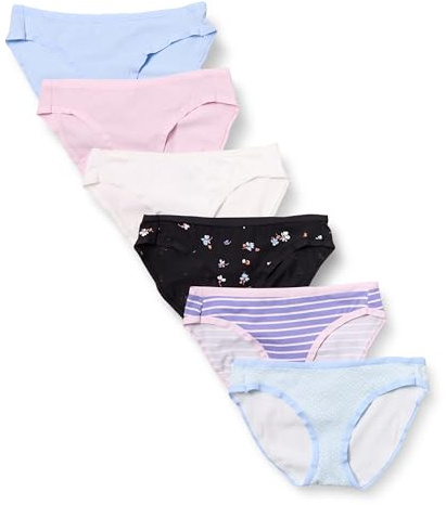 Amazon Essentials Culotte Slip Bas de Bikini en Coton Femme (Grandes Tailles Disponibles), Packs Multiples