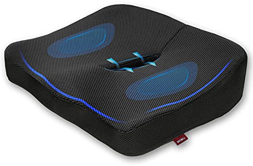 Grneric HGREAT Seat Cushion 100% Memory Foam Ventilated Ergonomic Design takes pressure off of lower back and tailbone seat pillow For Office Chair Car Wheelchair（45cm x 40cm