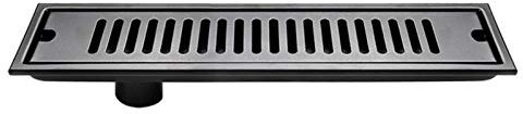 Duschrinne Edelstahl Ablaufrinne, Bodenablauf dusche Duschablauf sehr flach Duschabfluss Duschablaufrinne Duschrinne für Küche, Bad, Dusche, Garage und Keller, Schwarz ( Size : 90cm( 36 inch) )