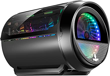 Boitier ATX Cas De Jeu, Boîtier De Jeu PC Mid-Tower M-ATX/ITX - E/S Front USB 3.0 Port - Panneau Latéral en Verre Trempé - Installation De Refroidissement De l'eau Prêt (Color : Black)