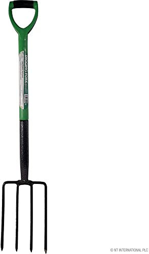 Monal Digging Fork Heavy Duty Gardening Lawn Tool Garden Planting Lightweight Soft Plastic Handle Grip Carbon Steel