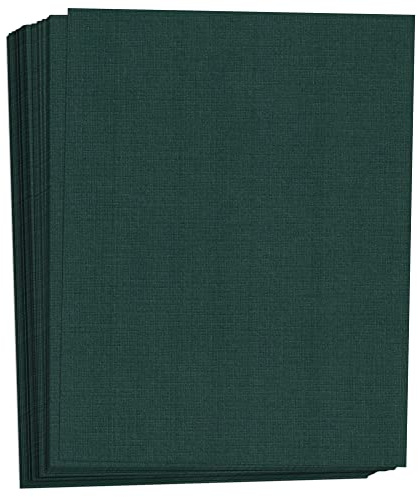 Hamilco Colored Cardstock Scrapbook Paper 8.5x11 Linen Textured Color Card Stock Paper Sacramento Green 80 lb Cover 50 Pack