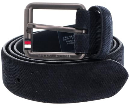 Tommy Hilfiger Herren Gürtel Casual 3.5 Suede Ledergürtel, Blau (Space Blue), 95
