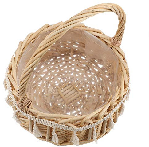 Cabilock Geflochtener Blumenkorb Tragbarer Brautblumenkorb Für Hochzeiten Bankette Und Besondere Anlässe Robust Und Wiederverwendbar Als Foto-requisite Und Dekoration Geeignet