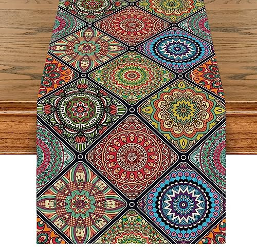 Artoid Mode Boho Vintage Geometrie Marokkanische Bunt Tischläufer, Küche Esstisch Hochzeit Bankett Dekoration Urlaub Party Dekor 40x140 cm