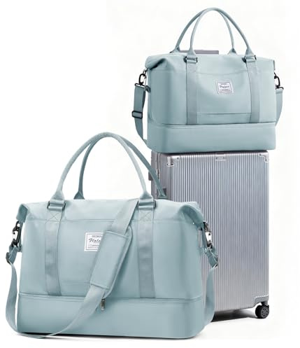 Reisetasche Damen Easyjet Handgepäck Tasche Sporttasche Weekender Bag Schwimmtasche Wasserdicht Travel Bag Duffle Bag Fitnesstasche Trainingstasche Krankenhaustasche mit Schuhfach,A6-Blau