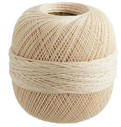 2er Set (2 x 50 g) Filethäkelgarn,Häkelgarn,Stärke 30,extrafein,50g/500 m,100% Baumwolle, (8300 sand)