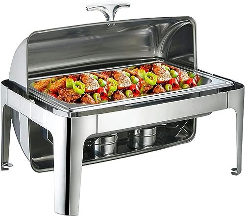 Calentador De Alimentos Estufa De Buffet Rectángulo Chafing Dish, 9L Chafing Dish Set Food Warmer Buffet, Acero Inoxidable For Kitchen Party