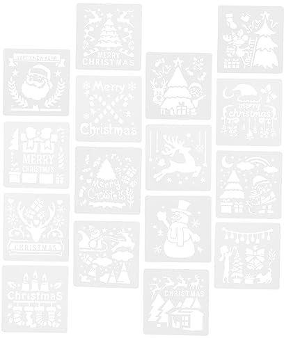 ABOOFAN 16stücke Teilige Malvorlagen Für Weihnachten Ausgehöhlte Malvorlagen Diy Bastel-malvorlagen Für Heimwerker Zum Zeichnen Und Pigmentieren