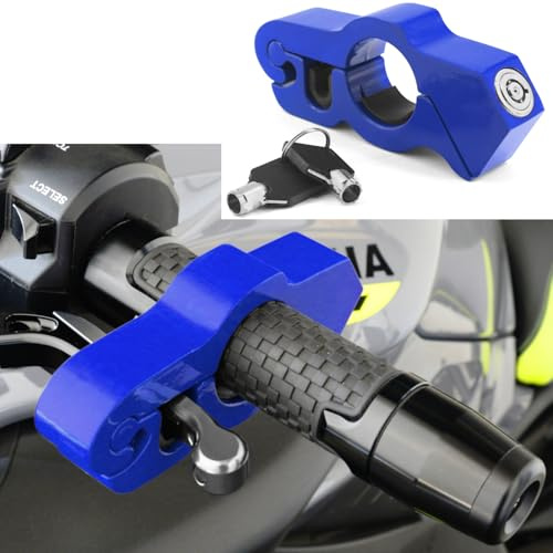 Area1 Motorroller Motorrad Bremshebelschloss, Lenkerschloss, blau, CNC, inkl. 2 Schlüssel, Diebstahlsicherung, Diebstahlschutz. Alternative zu Bremsscheibenschloss