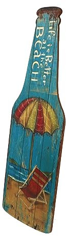 LIFKOME Retro -Bierflaschen-wanddeko Hawaii- Wandpendel Für Partys Einzigartige Holzkunst Für Garten Und Zuhause Geschenkidee Für Und Familie