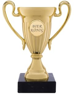 andSmile Pokal mit Gravur Bierkönig - Trophäe im Farbton Gold mit Marmorsockel - Geschenk Bierliebhaber, Biertrinker - Geschenke für Männer