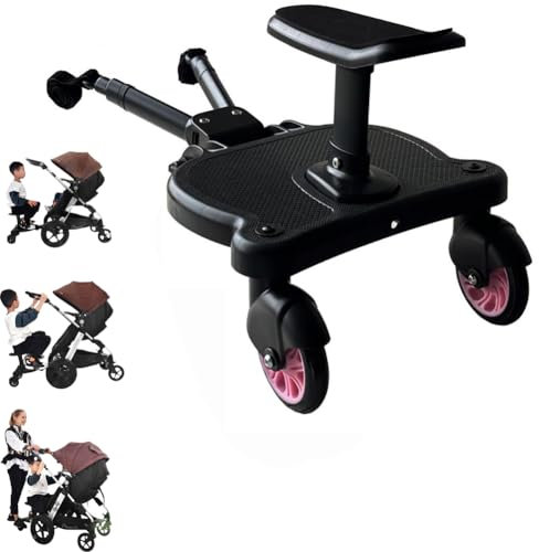 YXRRVING Universal Stroller Board,Buggy Board with Detachable Seat,2in1 Sit and Stand Stroller Board,Buggy Board Rider,Stroller Board Suitable for Most Brands of Strollers,Holds Children Up to 55lbs