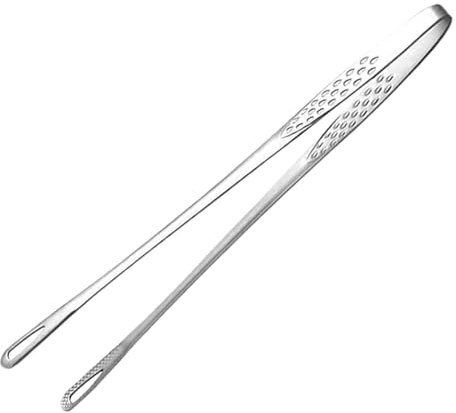 Cooking Tweezers Tongs- Stainless Steel Steak Clamp with Comfortable Grip | 24 Cm BBQ Serving Tong | Tongs for Cooking | Metal BBQ Tongs