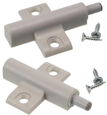 AERZETIX - C74730 - Set di 2 Ammortizzatori per porte mobili 53x45mm anti-sbattimento - in plastica - colore grigio - carpenteria armadio cassetto chiusura silenziosa
