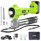 TaskStar Ingrassatore a Batteria, Pistola per Grasso Elettrica Super Efficiente con 2 Batterie e Caricabatterie, Tubo Flessibile da 39,4”, Ingrassatore da 10000 PSI con Luce LED Super Luminosa, Verde