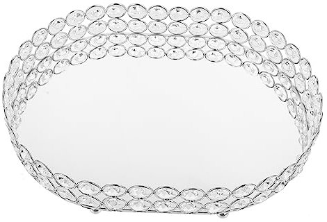 KITANDOVE 1pieza Bandeja De Joyería De Cristal Transparente Diseño Elegante Para Almacenamiento Dormitorio y Oficina Para Organizador De Joyas y Cosméticos