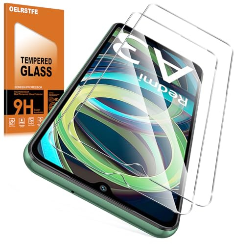 Oelrstfe 2 Piezas Protector Pantalla Para Xiaomi Redmi A3/Redmi A3X Cristal Templado Dureza 9H Antiarañazos Antihuellas Sin Burbujas HD Transparente Ultra Resistente Vidrio Película
