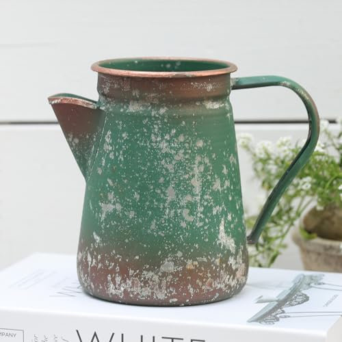 Z² BellaDecor Pot à lait vintage en métal - Petits vases pour fleurs - Vase vintage rustique - Vase pichet - Vase de ferme vintage décoratif pour centres de table