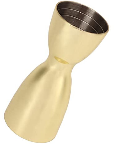 Jigger de Doble Cabezal de Acero Inoxidable, Taza Medidora de Oz de Estilo Japonés, Herramienta de Barra para Mediciones Precisas de Cócteles (Chapado en oro)