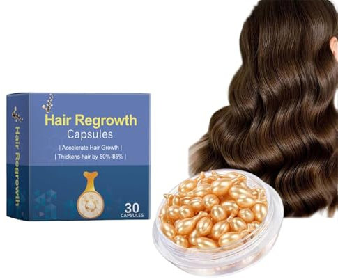 Hair Densityboost Capsules, Hair Serum Capsules, Hair Vitamin Serum Oil Capsules, Hair Regrowth Capsules, Hair Treatment Serum Capsules for Frizzy and Damaged Hair (1 Box)