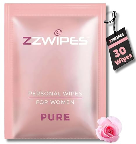 ZZWIPES, Feuchttücher für Frauen, alkoholfrei, groß, einzeln verpackt, Körper- und Intimhygiene, Alltagskleidung, Urlaub & Frische unterwegs, 30er-Pack Dusch- und Körperpflegetücher