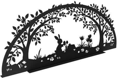 XXL Frühjahr Oster Schwibbogen aus Metall | KNOBLOCH | DSB2020 Frühling-Motiv | Schwarz | Outdoor | Osterdeko für Garten und Balkon