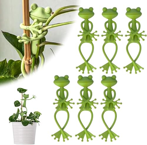 GZWY Support pour plantes grimpantes en forme de grenouille, 6 pièces Clips pour plantes grimpantes en forme de grenouille, Support pour plantes, support pour plantes vivaces, supports pour plantes