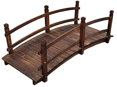 Ponte ad Arco in Legno per Giardino con Doppia ringhiera di Sicurezza, Ponte per laghetti da Esterno, passerella di Finitura, Ponte in Miniatura per paesaggi, Decorazione per Prato, decorazi