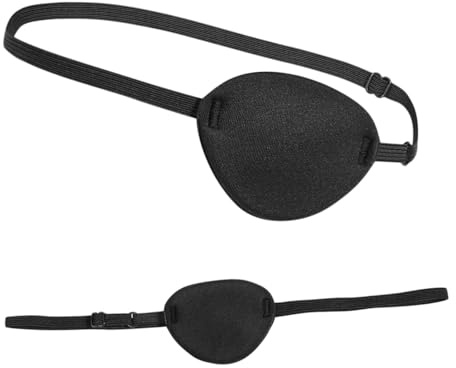 LRXIYODE 2stücke Piraten Maske Für Junge Mädchen Erwachsene Einzelaugenmaske Augenklappe Lazy-eye-patch Schwarz Komfort-schwamm Schattierungsabdeckung Training